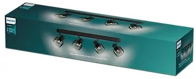 Produktbild von Philips Sleet Decken-/Wandspot 4x, Schienenlichtschranke, E14, 4 Glühbirne(n), LED, 220-240 V, Schwarz