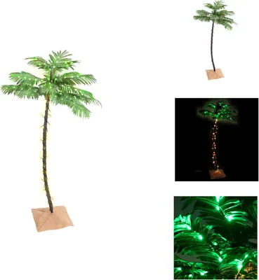 Obrázok produktu pre vidaXL Umelá palma s 88 LED diódami teplá biela 150 cm - Vianočné stromčeky