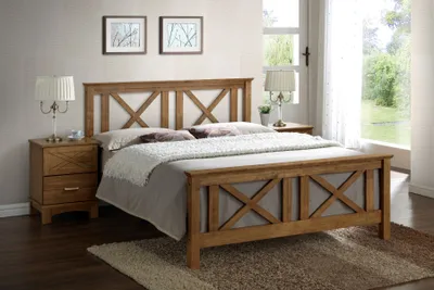 Obrázok produktu pre RANGER drevená manželská posteľ 180, teak