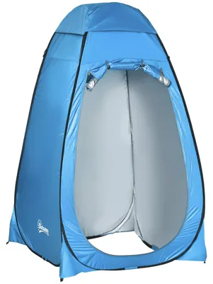 Produktbild von Pop up Toilettenzelt Mobiles Camping Duschzelt Umkleidezelt mit Innentasche Duschkabine Umkleidekabine Wasserfest Polyester Himmelblau 120 x 120 x 190 cm