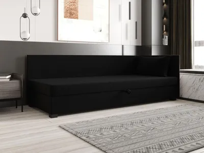 Obrázok produktu pre Jednolôžková posteľ 110x195 ZAJDA PLUS 2 s úložným priestorom - čierna
