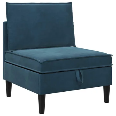 Imagen del producto de vidaXL Sofá con espacio de almacenamiento, color azul, tapizado en terciopelo