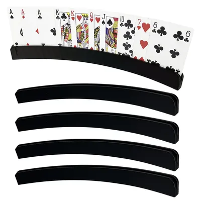 Produktbild von Spielkartenhalter - 4er Set - Schwarz - Kartenhalter für Kinder & Senioren