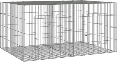 Immagine prodotto di vidaXL Gabbia per conigli 2 pannelli 110x79x54 cm Ferro zincato