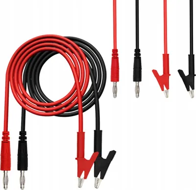 Produktbild von Prüfleitungen für Multimeter/Labornetzteil - Krokodilklemmen 1500 V 15 A 100 cm (2 Stück - schwarz und rot)