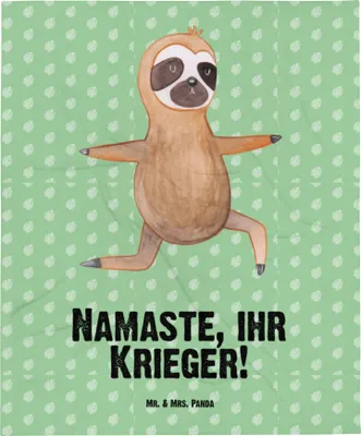 Produktbild von Mr. & Mrs. Panda Babydecke Faultier Yoga - Tropengrün - Geschenk, Plaid, Kinderwagendecke, Erstlingsdecke, Namaste, Fleecedecke, Gelassenheit, Schlummerdecke