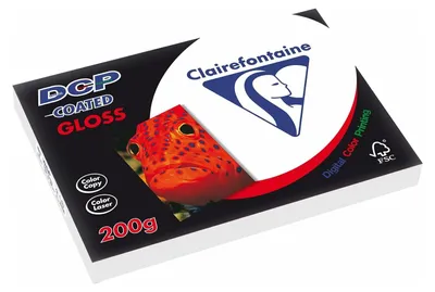 Obrázok produktu pre Clairefontaine 6862C Tlačový papier DCP Premium kopírovací papier na farebnú tlač obrázkov, DIN A3, 29,7 x 42 cm, 200 g, 1 balík s 250 listami, lesklý biely natieraný