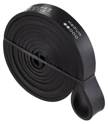 Produktbild von SUPERLETIC Powerband Widerstands-Fitness-Bänder & Übungsbänder für Männer und Frauen; Klimmzughilfe - 5 Stärken für Workout, Yoga, Pilates, Crossfit + e Trainingsanleitung (Schwarz)