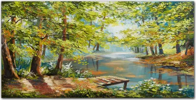 Produktbild von Coloray - Bild aus Glas - Glasbilder - 100 x 50 cm - Dekoration Wohnzimmer Wanddekoration Gehärtetes Glas Küche Glasblock mit Bild - Natur Wald Fluss