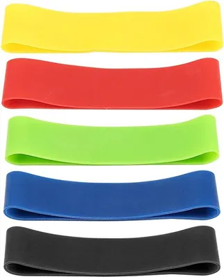 Productafbeelding van INF Latex elastische weerstandsbanden, set van 5 stuks - voor oefeningen van vingers, voeten en handen