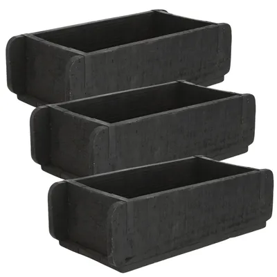 Produktbild von Novaliv 3x Holzkiste Vintage Schwarz 30 x 15 x 10 cm Alte Ziegelform Holz EIN KAMMER Allzweckkiste aus recyceltem Altholz Jede Form EIN Unikat - Geschenkkiste