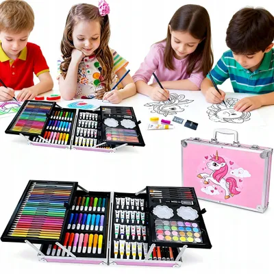 Produktbild von Luxma Kreativ-Set Malen Zeichnen Künstlerkoffer für Kinder 145 Teile