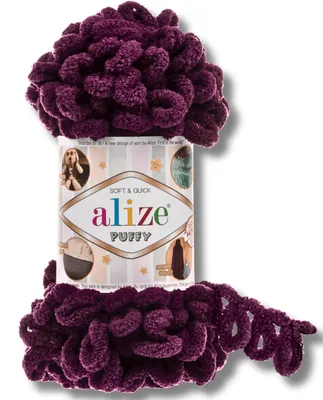 Image de Alize 1 x 100 g de laine Puffy, unie, pour le crochet et le tricot (Violet - 111)