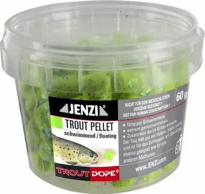 Produktbild von Jenzi Forellenteig Trout Pellets knetbar  grün