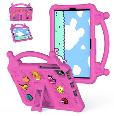 Produktbild von Kinder Hülle für Lenovo Tab M10 HD / FHD Plus / K10 2021 Tablethülle aus EVA, Stoßfest mit Griff und Aufstellfunktion Rosa