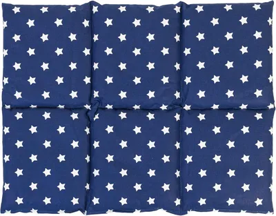 Productafbeelding van Grote warmtekussen met 6 compartimenten, 40x30 cm, met sterrenprint in blauw – Graankussen voor magnetron en oven, bijvoorbeeld voor rug en buik – Linnen kussen, 30x40 cm, met sterrenprint in blauw