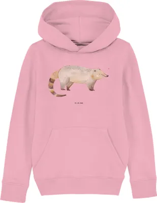 Produktbild von Mr. & Mrs. Panda Kinderpullover Nasenbär 7-8 Jahre (122/128) - Baumwolle Pink - Geschenk, Sweatshirt, Nasenbären, Lustige Sprüche, Pulli, Pullover, Rüsselbär, Hoodie, Hoody