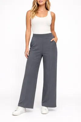 Produktbild von Bequeme Palazzo Hose für Damen, Schlaghose, bequeme Hose, Grau – XL