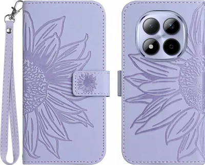 Produktbild von Xiaomi Redmi Note 15 Pro 5G Hülle - Coverup Sonnenblume Klapphülle mit Schlüsselband - Lavendel