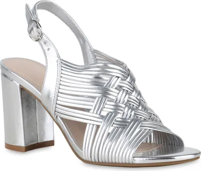 Produktbild von VAN HILL Damen Riemchensandaletten Sandaletten Schuhe 840937, Farbe: Silber, Größe: 39