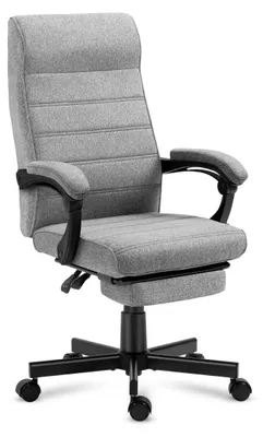 Image de Chaise de bureau ergonomique avec repose-pieds - Gris