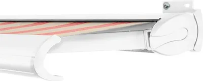Produktbild von SOLUNA Kassettenmarkise Exclusiv 3,5x1,5 Stoff Dessin 8430 Gestell RAL 9010 verkehrsweiß Antrieb rechts inkl. Motor und