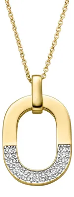 Produktbild von Viventy Halskette mit Anhänger Oval Zirkonia Silber Vergoldet 789162