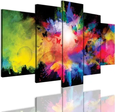 Zdjęcie produktu dla Fototapeta ścienna abstrakcja na płótnie - ekologiczny tusz, wodoodporny - 5 sztuk 50x100 cm wydruków na płótnie do salonu, sypialni