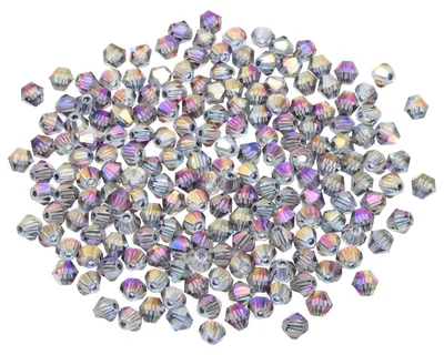 Image de Perles de verre facettées - 1000 pièces - Pour la fabrication de bijoux - Transparentes, couleur violette, 4 mm