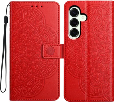 Produktbild von Mobigear Mandala  Samsung Galaxy A17 Hülle Klapphülle Geldbörse - Rot