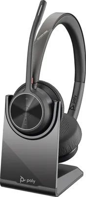 Produktbild von HP Poly Voyager 4320 UC Stereo USB-A Headset +BT700 USB-A Adapter +Ladestation, Verkabelt & Kabellos, Anrufe/Musik, 20 - 20000 Hz, 162 g, Kopfhörer, Schwarz