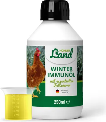 Produktbild von HÜHNER Land Winter-Immunöl 250ml kaltgepresst für Hühner & Geflügel, Immunsystem und Stoffwechsel, Futteröl für Hühnerfutter, Hühner Futterzusatz 100% natürlich