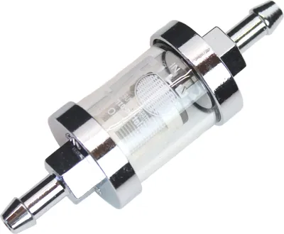 Produktbild von Benzinfilter Metall Chrom 6 mm Anschluss Kraftstofffilter Simson Zündapp Mokick Motorrad Roller Moped