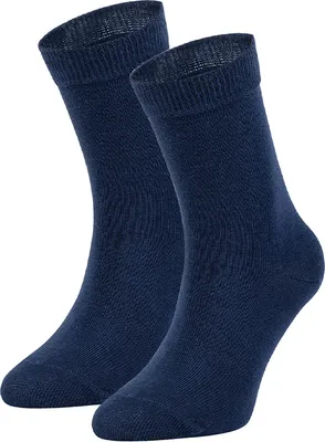 Image de Chaussettes pour enfants (filles et garçons) – Chaussettes longues en coton, pointures 24-29, bleu marine (Deep Navy)
