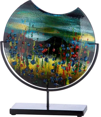 Immagine prodotto di Casablanca Glasart, Vase, flach, rund, "Dali", Glas, mehrfarbig, , L. 9 cm, B. 32 cm, H. 37 cm 44651