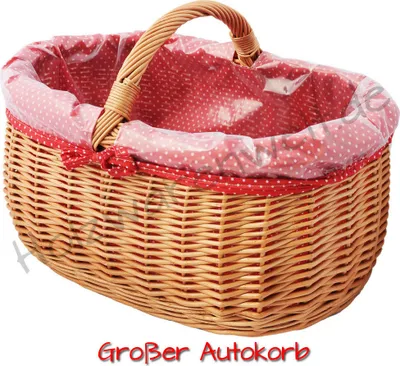Produktbild von Einkaufskorb "BAGI" mit roter Einlage und Schutzfolie, abnehmbar (L) 51 x (B) 35 x (H) 27 / 36