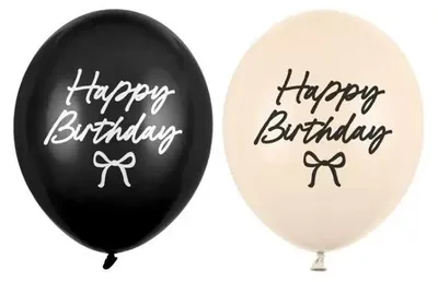 Image de Ballons « Strong Happy Birthday » avec nœuds, 30 cm, 50 pièces - PartyDeco