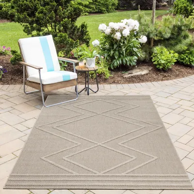 Produktbild von Teppich Läufer Wetterfest Beige 80x150 Boho-Design