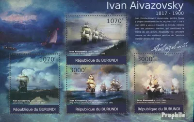 Produktbild von Briefmarken Burundi 2012 Mi 2339-2342 Kleinbogen (kompl. Ausgabe) postfrisch Gemälde von Ivan Aivazovsky