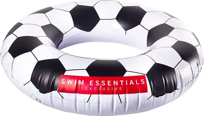 Produktbild von Swim Essentials, Schwimmring Fußball, ø 90 cm, PVC, Schwarz-Weiß, inkl. Reparaturflicken, für Kinder ab 6 Jahren / max. 80 kg