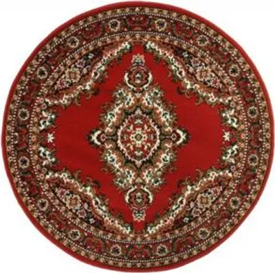 Image de 190 x 190 (diamètre) cercle Tapis rond TEHERAN T-102 rouge cercle