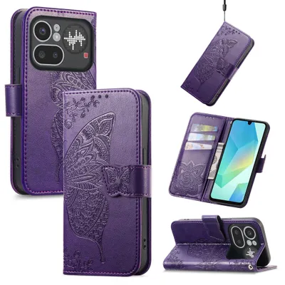 Immagine prodotto di Custodia a libro per Nothing Phone 4a Pro con scomparto per carte, design viola