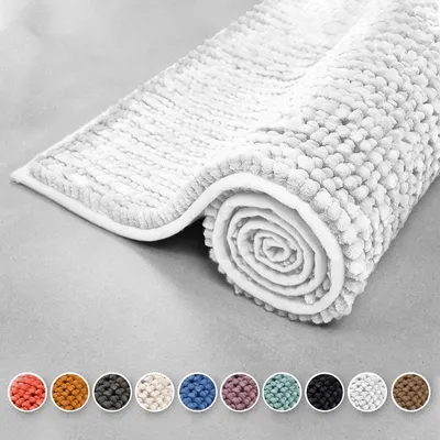 Produktbild von Badematte Coral Chenille-Struktur Weiß 50 x 80 cm