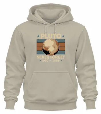 Productafbeelding van Pluto, niet vergeten. Vintage retro hoodie met ruimtema, jaren 1930-2006. Natuur, maat S