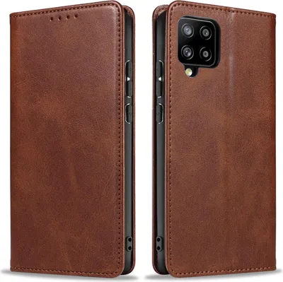 Produktbild von Handyhülle für Samsung Galaxy A42 5G Kunstleder Flip Cover Hülle Handytasche Case Kartenfach Farbe: Dunkelbraun