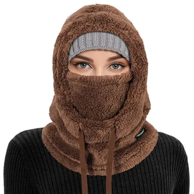 Productafbeelding van Wintermuts voor heren en dames, fleece, multifunctioneel, winddicht, thermische ski-masker met nekwarmer