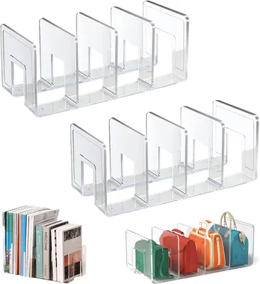 Zdjęcie produktu dla Przegroda do półki 32x15x13 cm, 2 szt., przezroczysta, do szafy