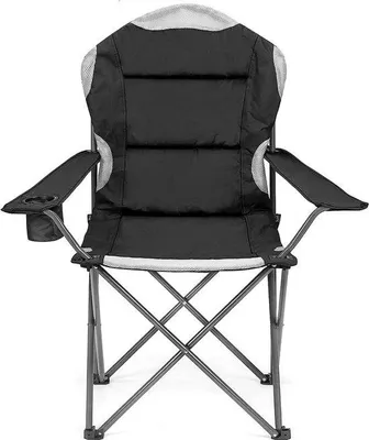 Image de Chaise de plage de luxe, très résistante, rembourrée, dossier haut, noir