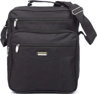Produktbild von Große Herren Schultertasche A4 Vertikal Nylon Schwarz Arbeittasche
