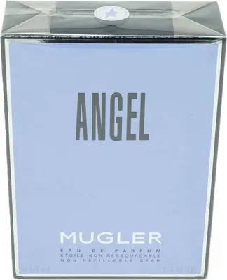 Imagen del producto de Thierry Mugler Angel, 50 ml, para mujeres, 50 ml, botella recargable, bergamota, frutas exóticas, pachulí, vainilla
